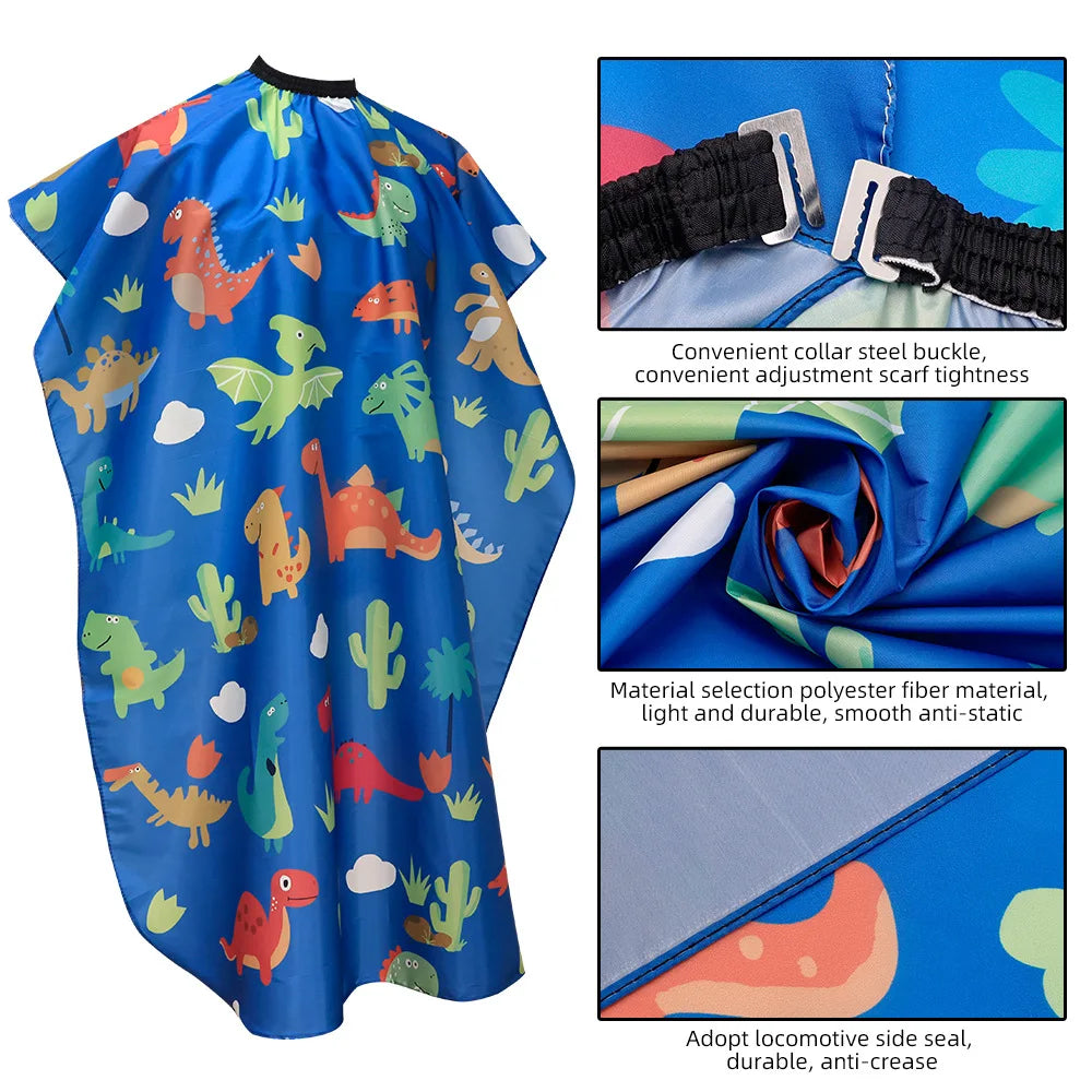 Kids Cartoon Pattern Haircut Styling Gown Salon Hairdressing Cape Barber Shop Household Child Hair Cut Cape Hairdresser Apron