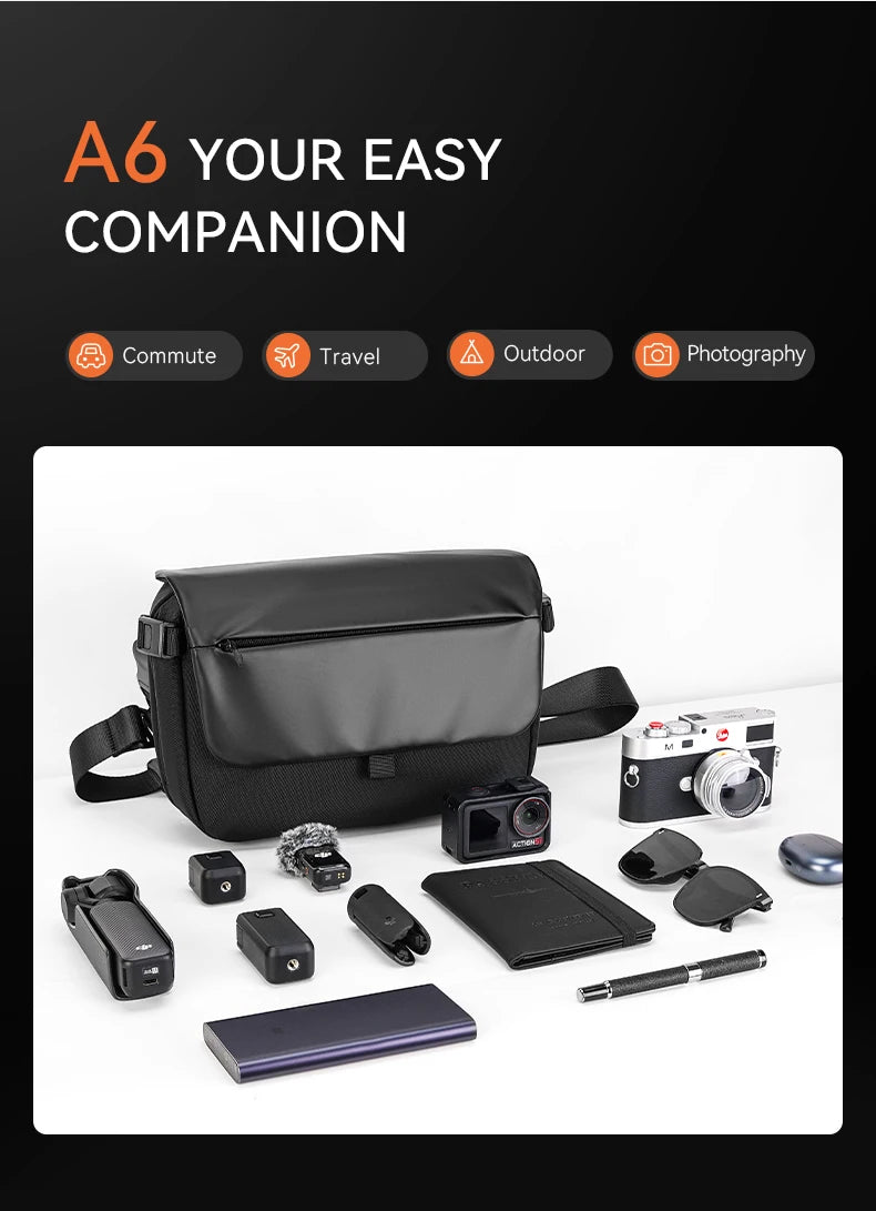ReeYee A6 4.5L Large Sling Bag, Durable Cordura Waterproof Crossbody Pack, Smart Organization Anti-Theft Shoulder Bag