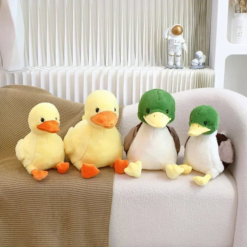 Simulation Small Yellow Duck Kawaii Wild Green Duck Plush Toys  Cartoon Stuffed Animals Dolls Soft Throw Pillow Toys Room Decor