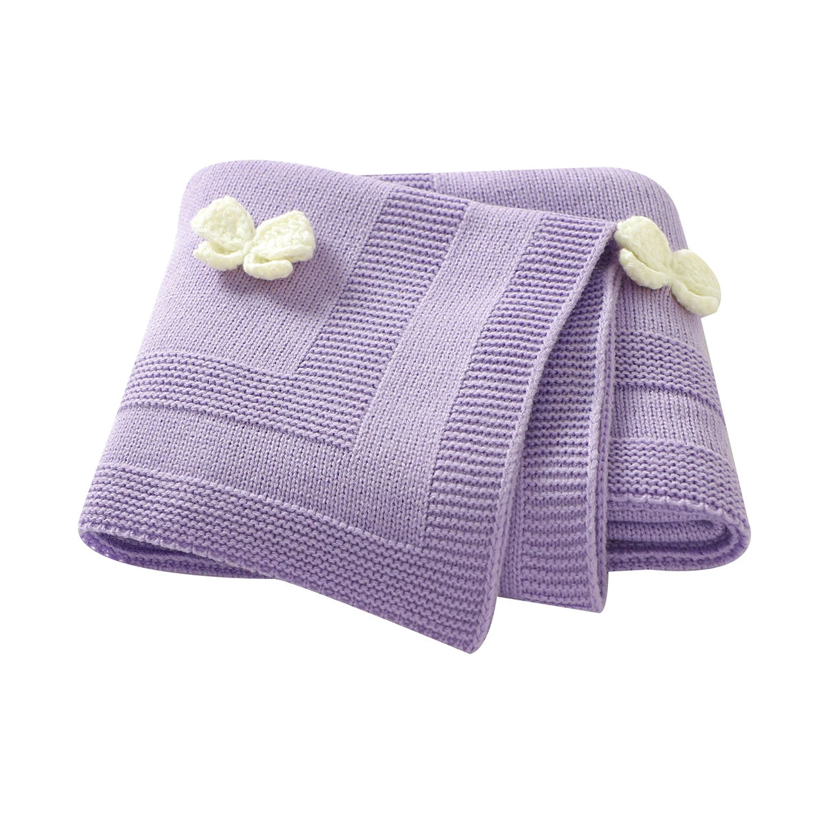 Baby Blankets Knit Newborn Boy Girl Bedding Quilt 90*70CM Infant Stroller Swaddle Wrap Super Soft Fashion Cute 3D Bows Sleepsack
