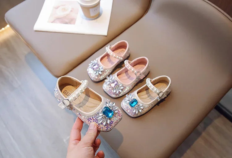 2025 New Fashionable Stylish Princess Crystal Shoes For Girls Children's Dance Kids Shoes Wholesale Medium
