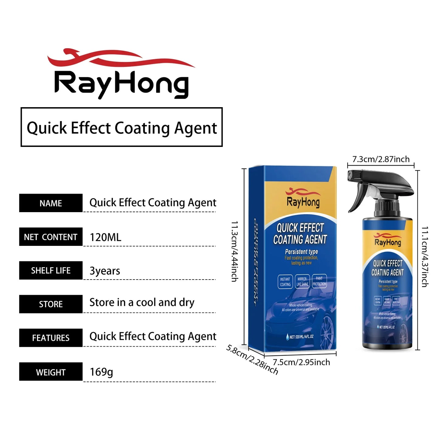 Car Coating Spray Multi-Functional Coating Renewal Agent 120ml Coating Agent Spray High Protection Quick Car Scratch Remover