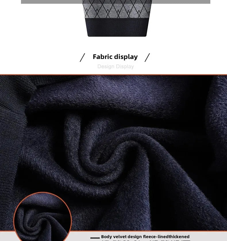 Men's Sweatvest Knit Vest 2023 Autumn Winter New Style Casual Fashionable V-Neck Middle-Aged And Elderly Pullover
