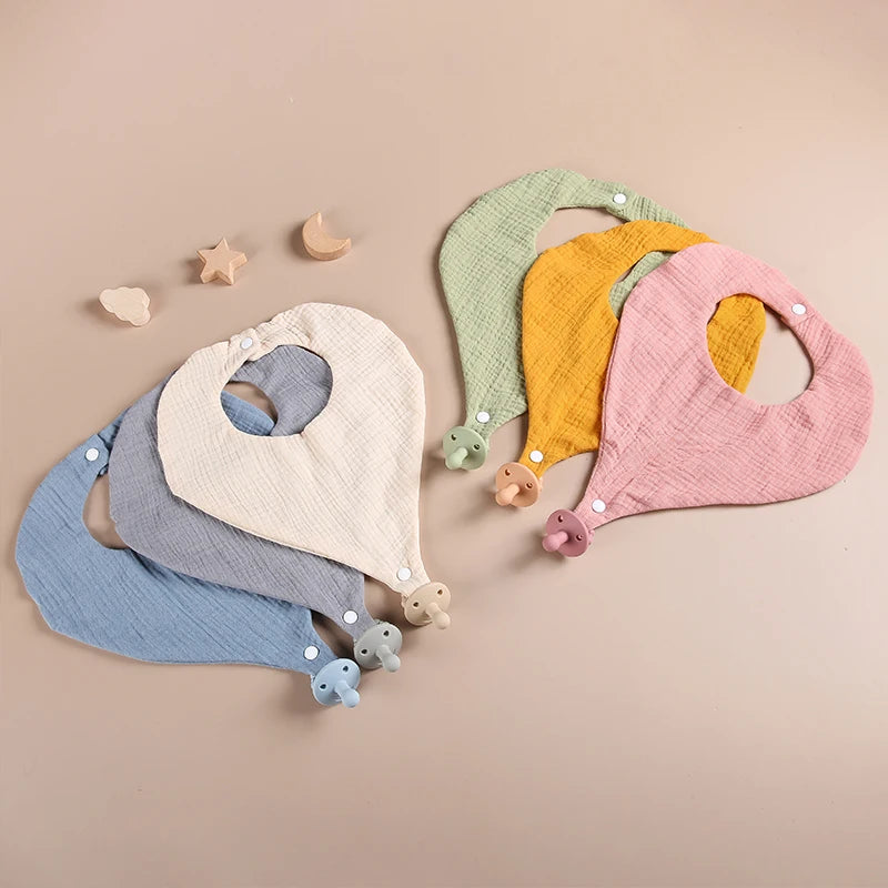 1pcs Baby Bibs Round Newborn Double Cotton Bibs Saliva Towel Baby Feeding Bibs Apron Boys Girls Clothes Kids Children Bandana
