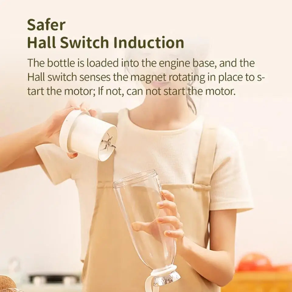 500ml Portable juicer Rechargeable Wireless Fruit Mixer Fresh Juice Bottle Blender 6 Blades Food Milkshake Ice Crush Cup 2400mAh