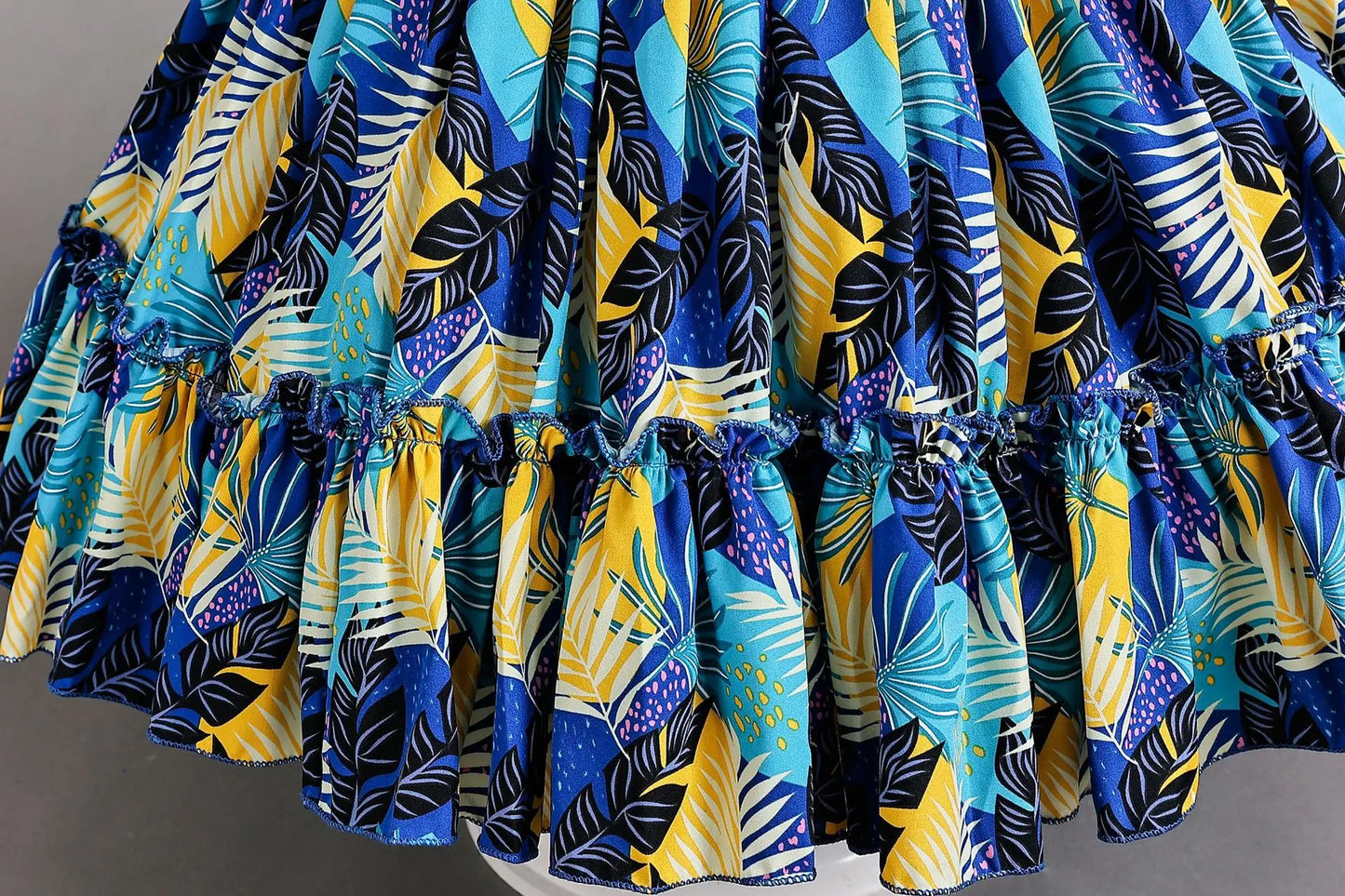 Girl Print Dress for Performance Children Dresses for Girls Kids' Clothes with Sashes Ceremony 3 to 12 Years