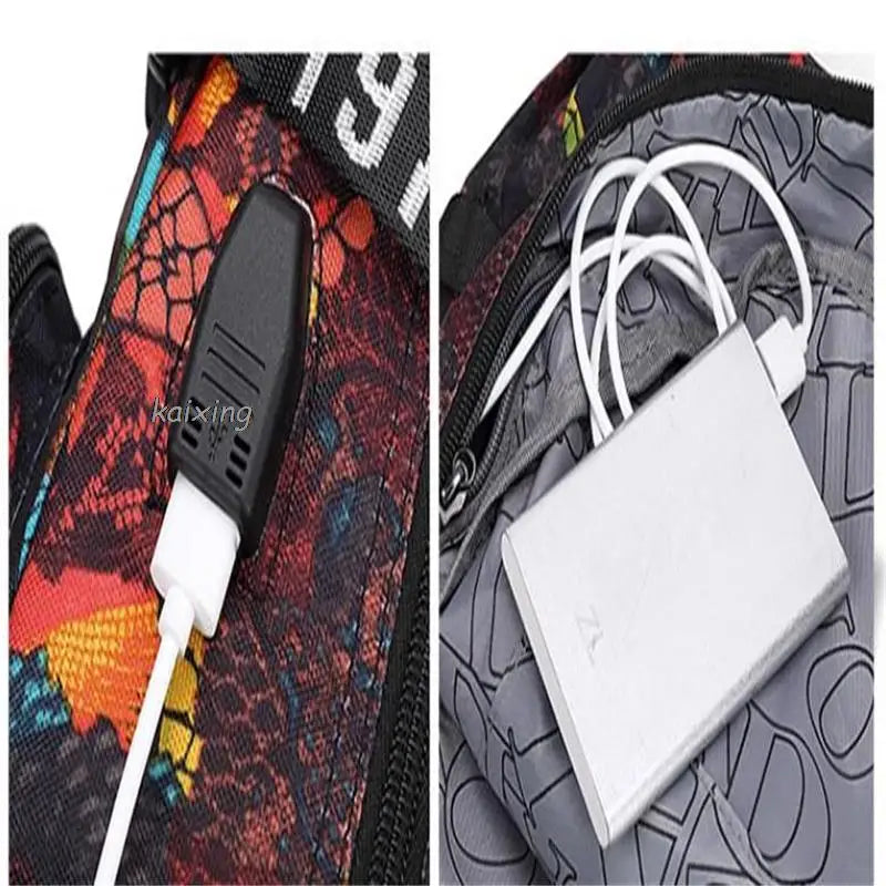 Football Stars Messi Backpacks Camouflage USB Teens School Bags Waterproof Boys Girls Casual Travel Laptop knapsacks Best Gift