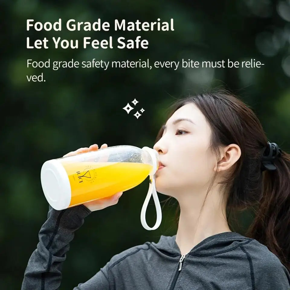 500ml Portable juicer Rechargeable Wireless Fruit Mixer Fresh Juice Bottle Blender 6 Blades Food Milkshake Ice Crush Cup 2400mAh
