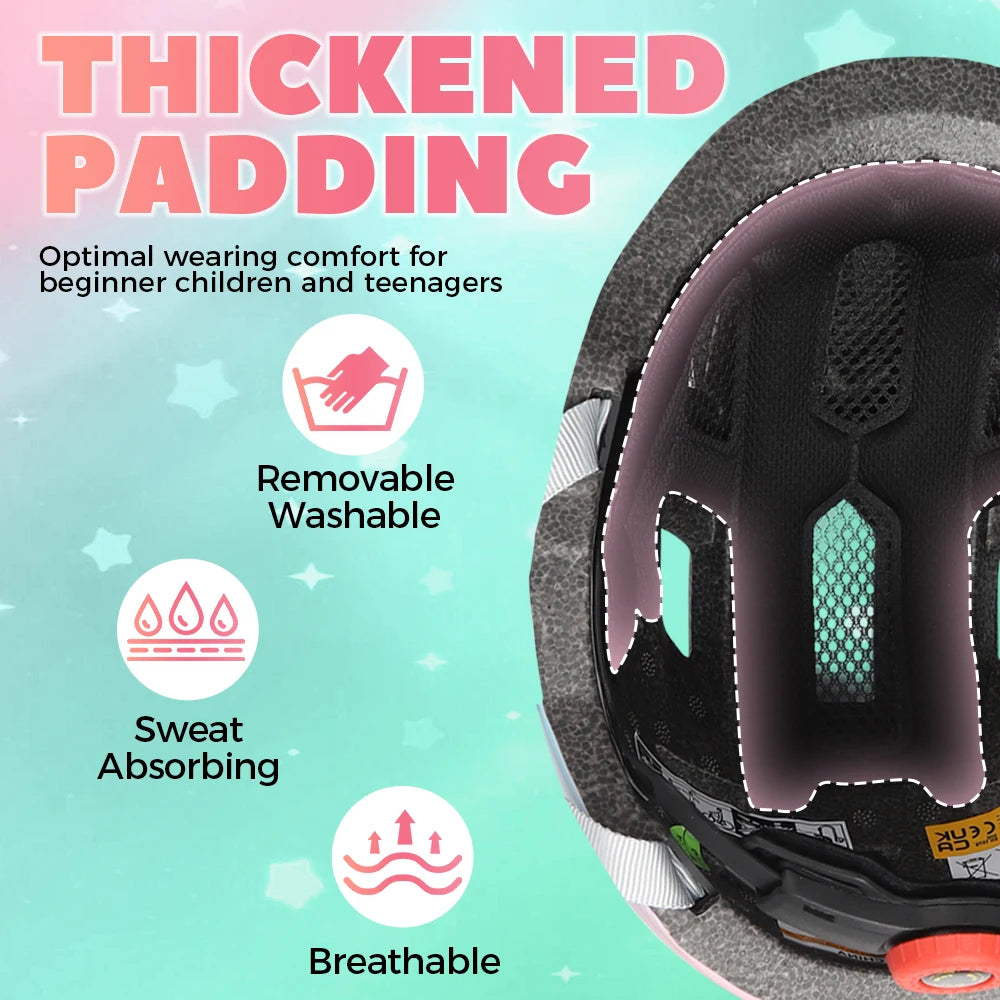 FUNWICT Children Bicycle Helmet Elbow Pads Protective Gear Sports Lightweight Safety Cap Bike Skateboard Roller Skating durable