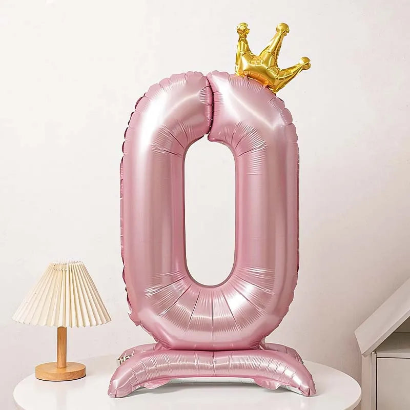 40 Inch Birthday Number Ballons New Girls Princess 10 TH Birthday Blue Crown Balloons Wedding Party Ballons Jumbo Number Balloon