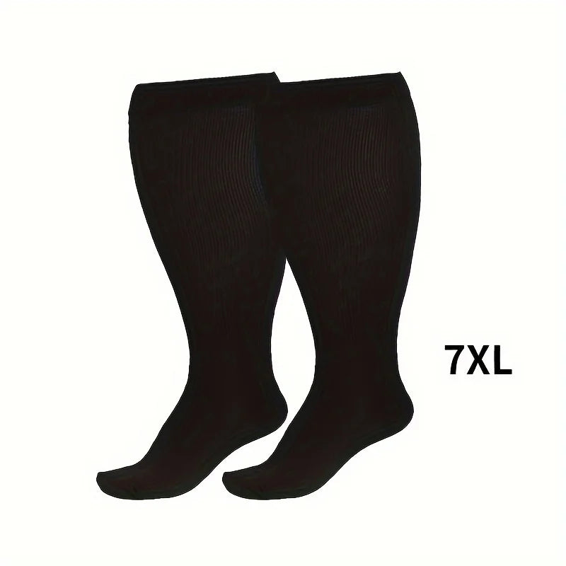 1 Pair of Extra Large Size Compression Socks for Men and Women with Wide Calf Knee Length Breathable Xl 2xl 3xl 4xl 5xl 6xl 7xl