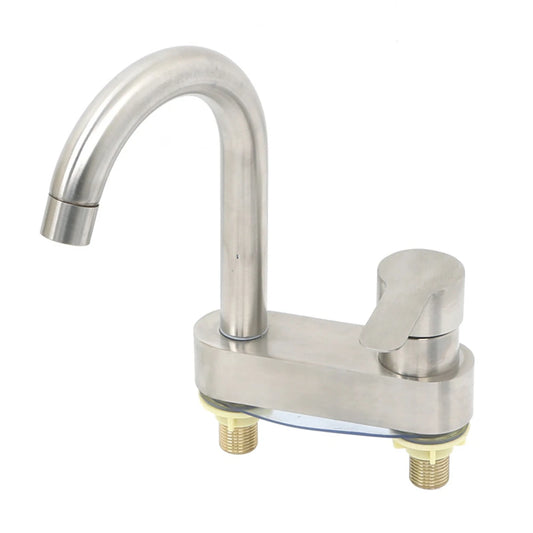 Bathroom Faucet  Stainless Steel Basin Faucet Sink Faucet Tap Cold Hot Mixer Tap 2 Holes Single Handle Tap Bathroom Accessorie