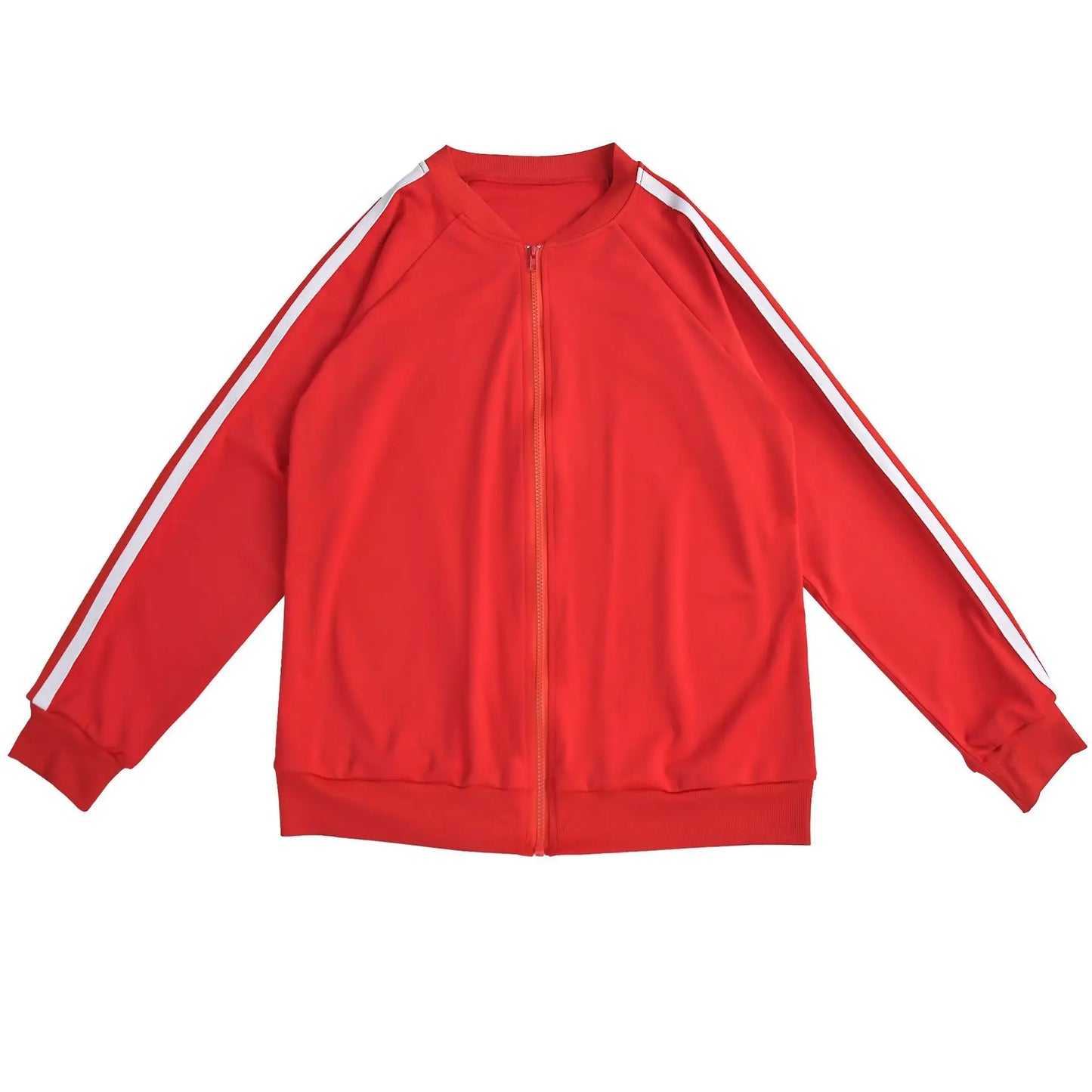 CM.YAYA Women's Set Full Sleeve Striped Coats Top + Short Skirts Spring Active Sporty Street Two 2 Piece Sets Outfits Tracksuit