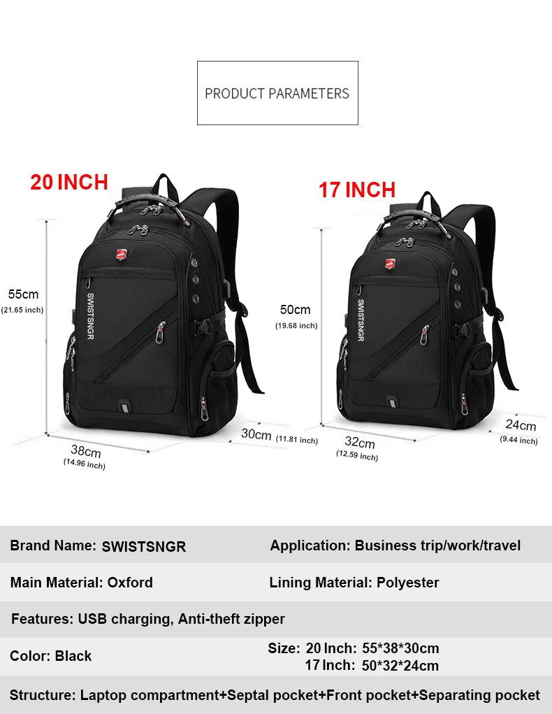 2025 Waterproof 17/20 Inch Laptop Backpack Men Airplane Travel Backpack Women Oxford Rucksack Male School Bag modern Mochila