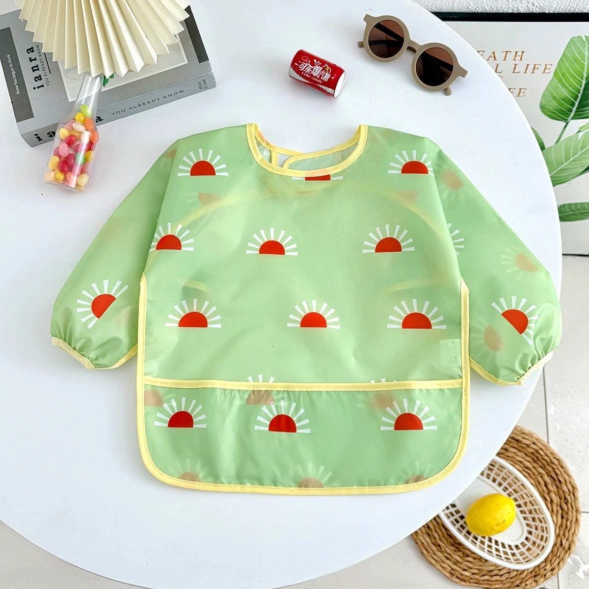 Waterproof Full Sleeve Baby Bibs Children Apron Long Sleeve Feeding Smock Kids Eating Breastplate Infant Scarf Clothing