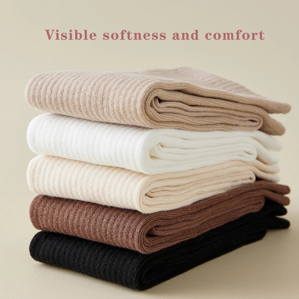 1 Pairs Spring-Autumn Trend Compression Calf Socks Women Heart Print Cotton High Socks Odor-Resistant for Slimming Legs All-Day