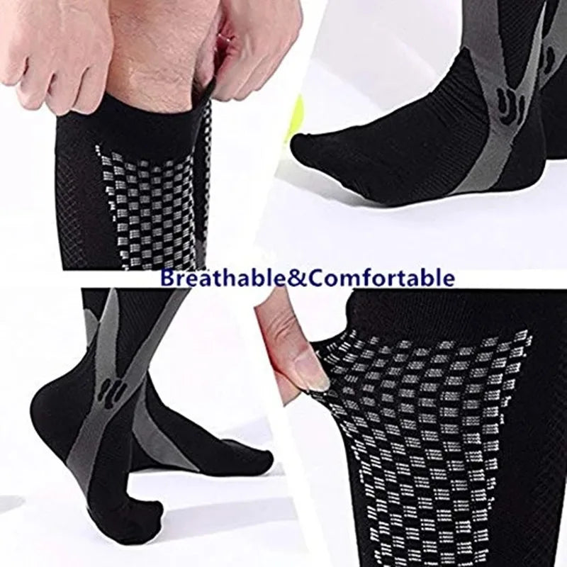 Running Men Women Compression Socks For Football Anti Fatigue Pain Relief 20-30 Mmhg Black Compression Socks Fit For Sport Socks