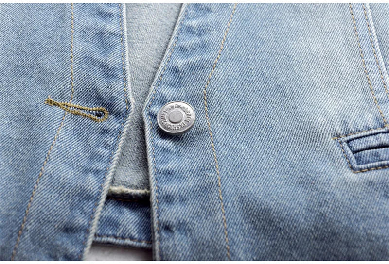 Fashion Denim Vest Female Streetwear V Neck Women Vest Summer Large Size Waistcoat Jeans Tops Sleevless Jacket Chaleco Mujer 6XL