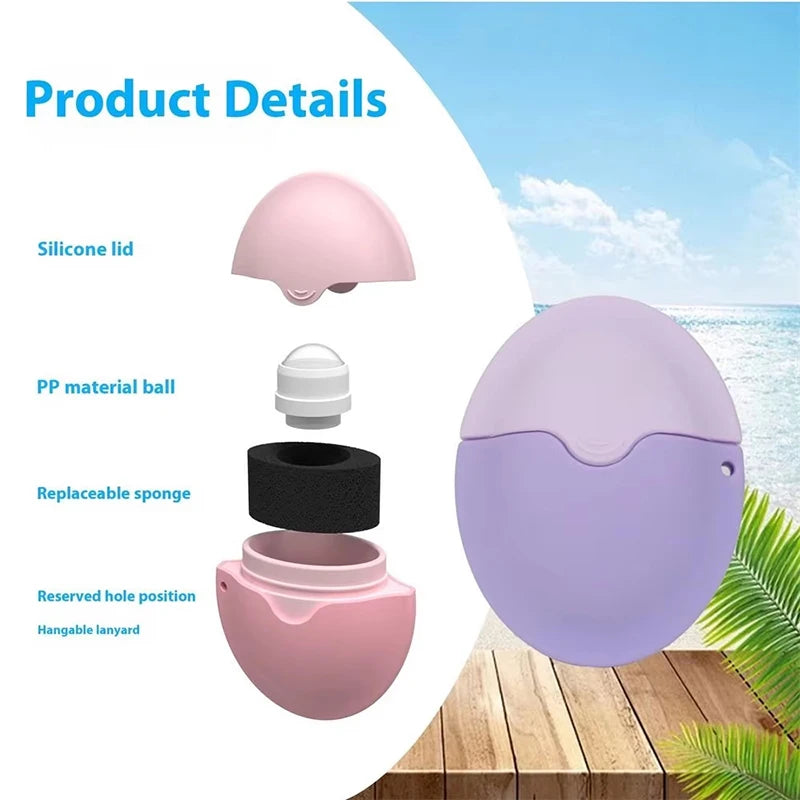 55ml Silicone Suncream Roller Applicator Refillable Oval Isolation Lotion Cream Bottles Stitching Color Cosmetics Tool Travel ﻿