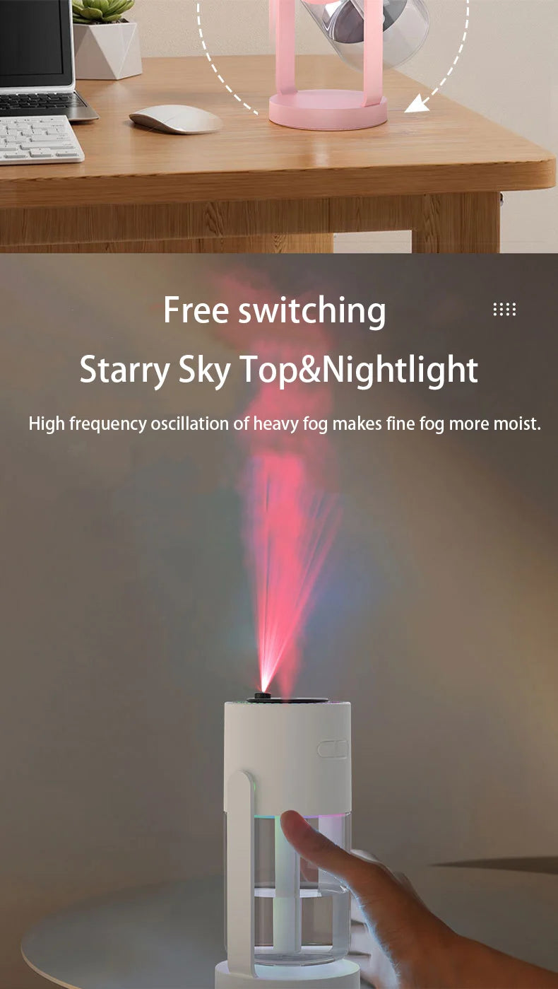 1PC 280ML Air Humidifier Colorful Atmosphere Light Mute Humidification Rotate Creative Colorful Cup Desktop Home Car Humidifier
