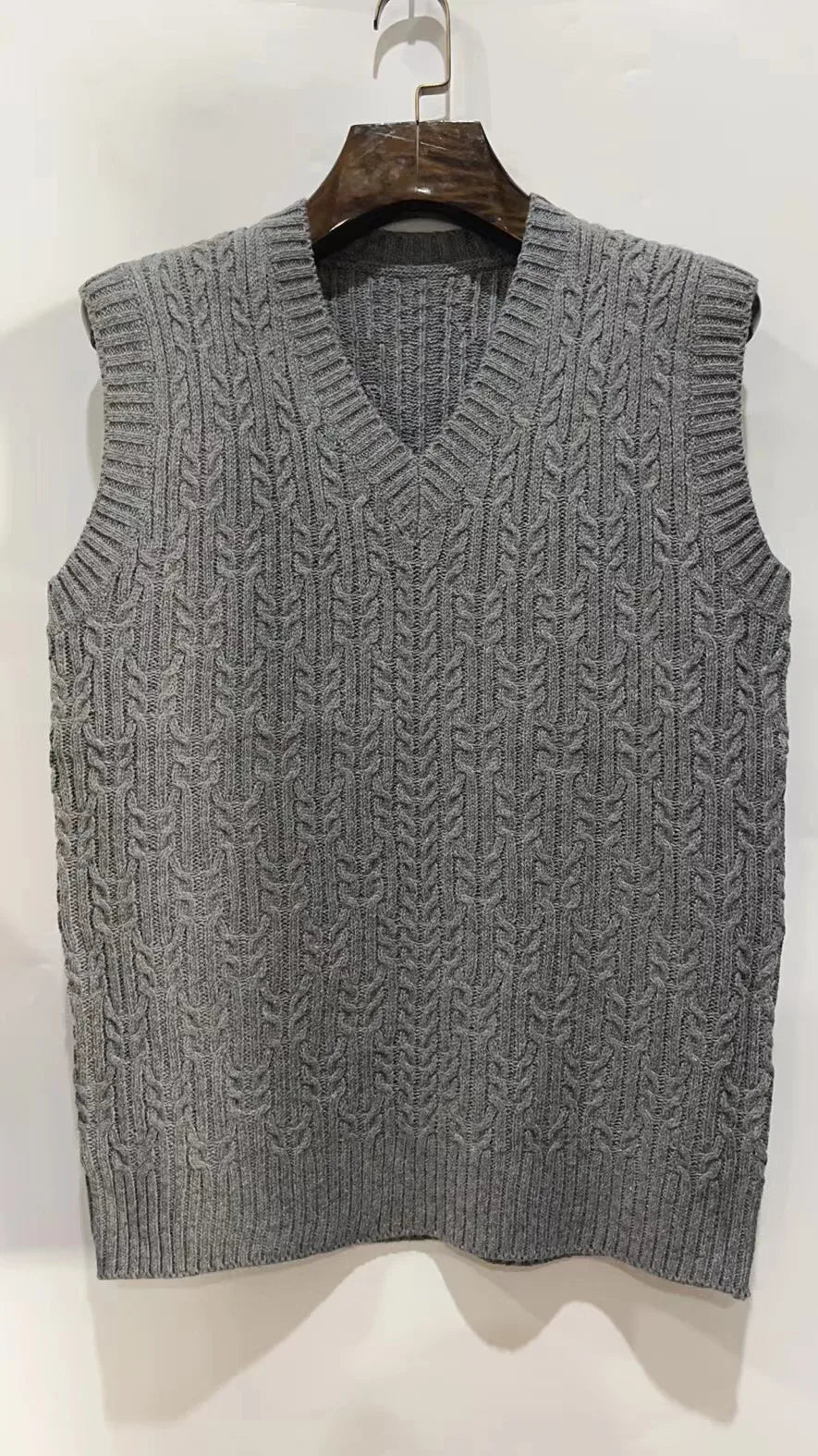 2025 Men's Autumn Winter Warm Casual Knitted Sweater Vest  Sleeveless V Neck Fleece Western Sweaters for Men Sueter Para Hombre