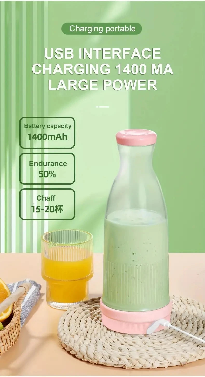 Electric Juicer Cup 6 Blades Blender Milkshake Machine USB Portable Fruit Milk Mixing Tool Mini Fresh Juice Blender Sport