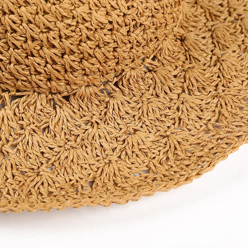 Summer Straw Hat for Women Large Brim Sun Hat Folding Travel Beach HatSun Shade Parent-child Hat Mom Girls Sun Hats