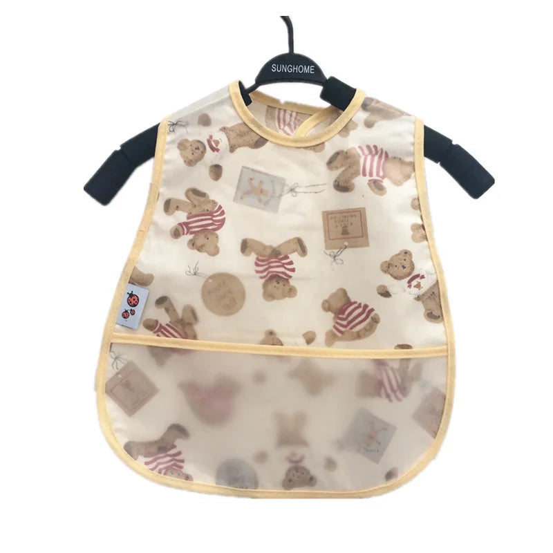 Waterproof Sleeveless Bibs Children Apron Adjustable Feeding Smock Bibs Kids Eating Dinner Breastplate Baby Bavoir Clothing