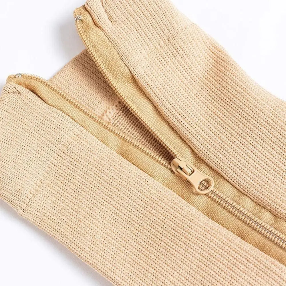 1 Pair Zipper Compression Socks Women Men High Elasticity Nylon Closed Toe Pressure Stocking For Edema Varicose Veins