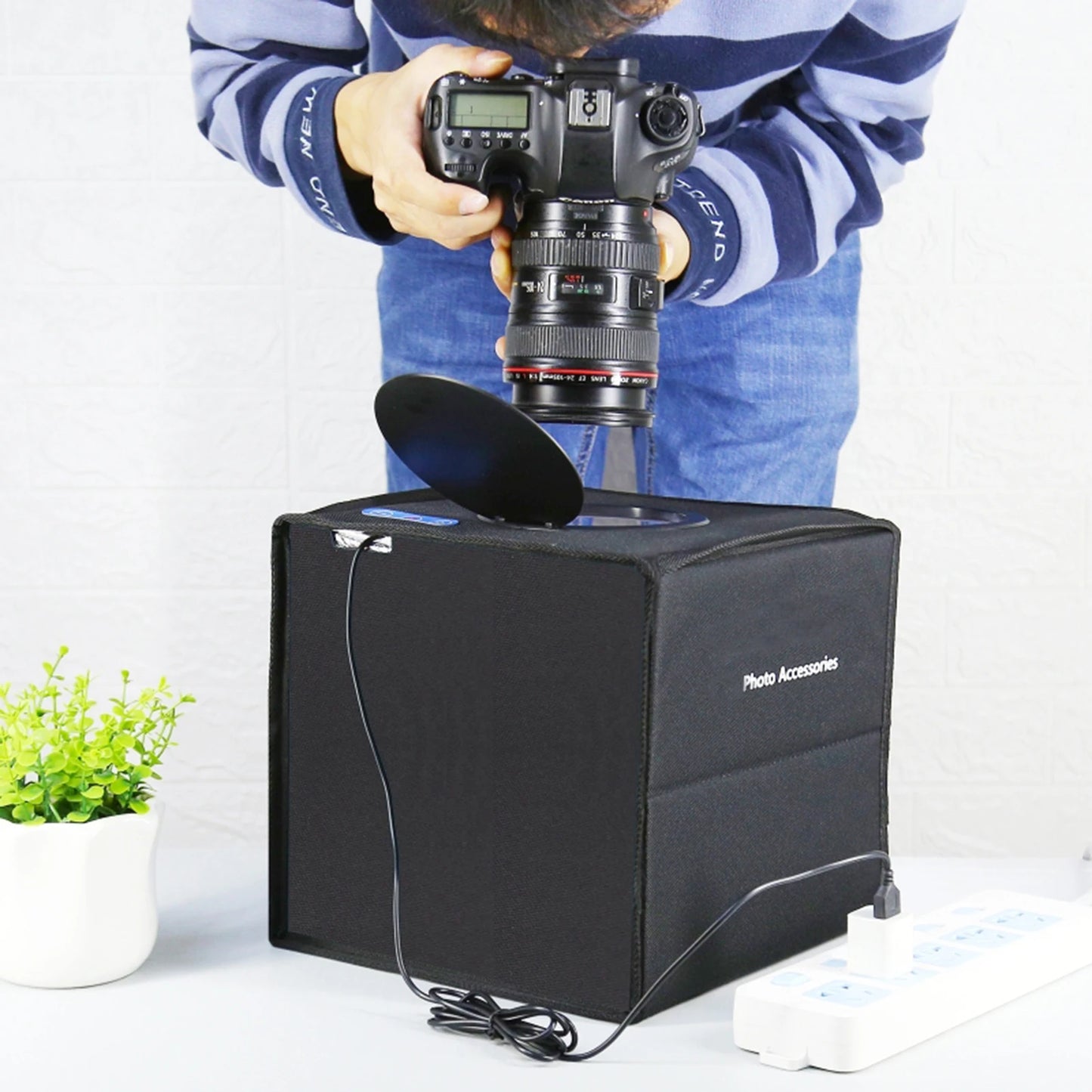 245mm Desktop Photo Studio Light Box Photography Adjustable Brightness Shooting Tent Kit With 96LED Lights 12 Colors Backdrops