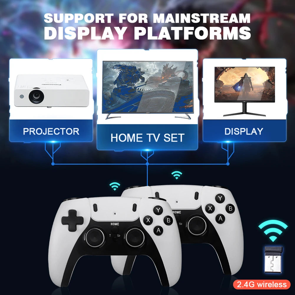 M8 PRO 4K Video Game Console Wireless Controller Gamepad Built-in 10000+ Games Handheld Game Player HD TV Game Stick for PS1 GBA