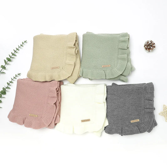 Baby Blankets 90*70cm Knitted Newborn Boys Girls Solid Stroller Swaddle Wrap Sleepsack Reversible Soft Infantil Receiving Quilts