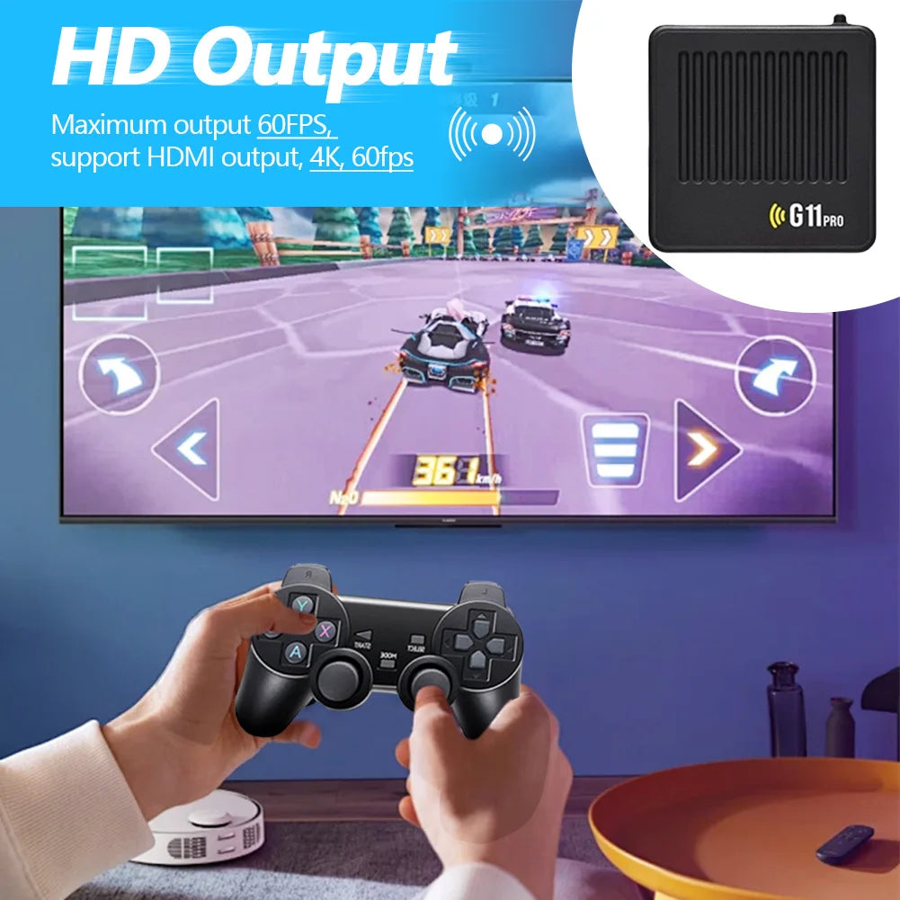 G11 Pro Retro Home Console Built in 10000+ Retro Games Plug and Play 4K HDMI-Compatible Output with 2.4G Wireless Dual Gamepad