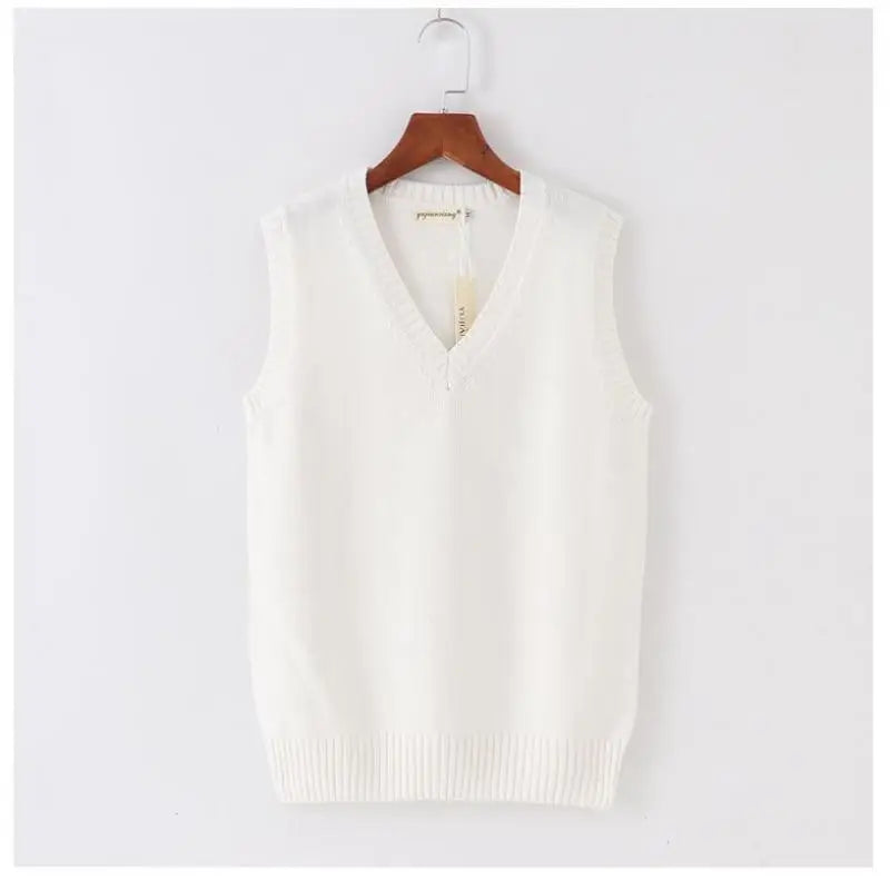 Japanese School JK Uniform Sweater Vest High School Uniform For Girls Boy Cosplay Halloween Winter Anime Vest cute Knitting Coat