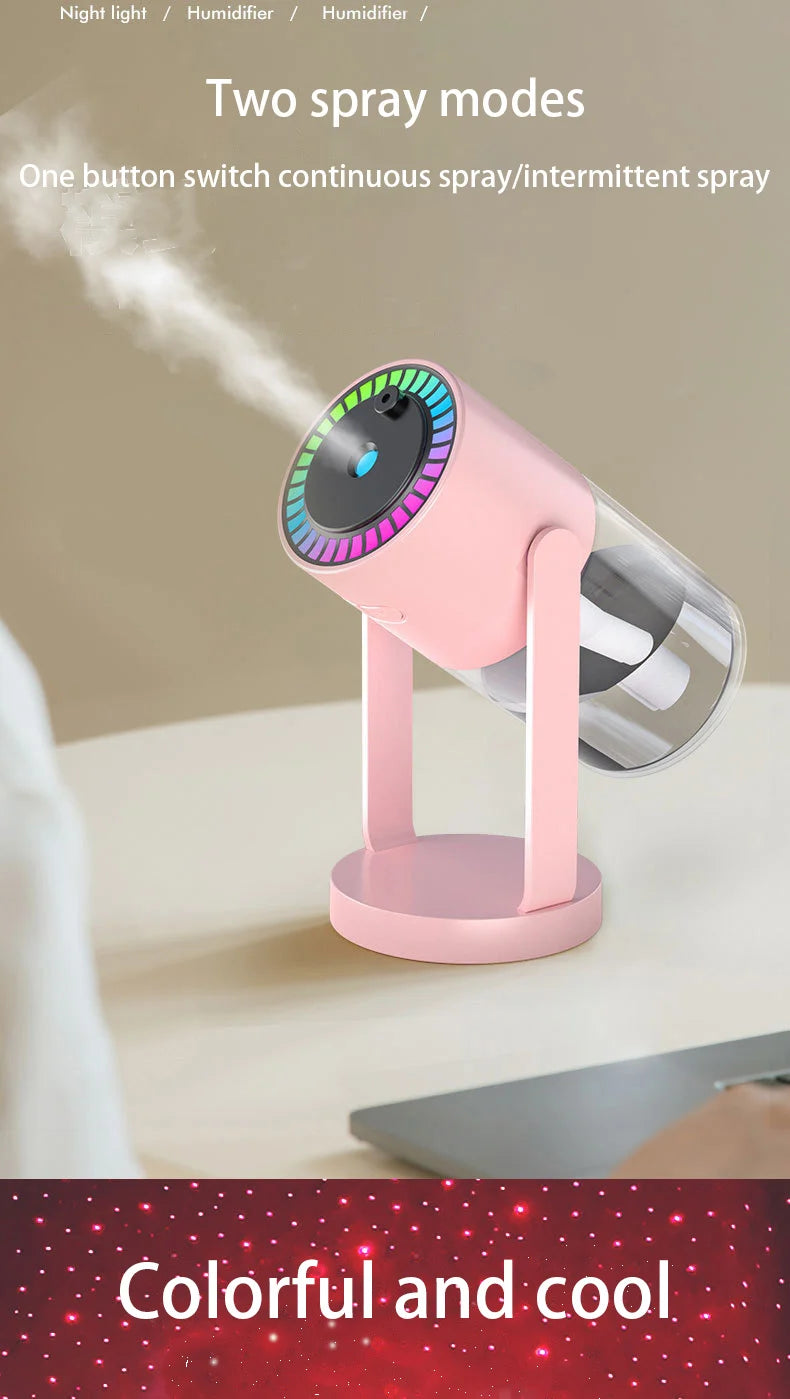 1PC 280ML Air Humidifier Colorful Atmosphere Light Mute Humidification Rotate Creative Colorful Cup Desktop Home Car Humidifier