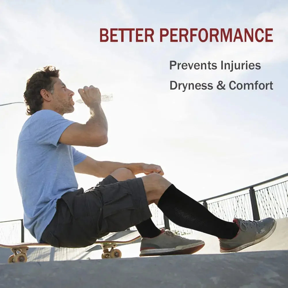 5 Pair Compression Socks Men Running Sport Socks Knee High 20-30mmHg Medical Edema Varicose Veins Women Compression Stocking