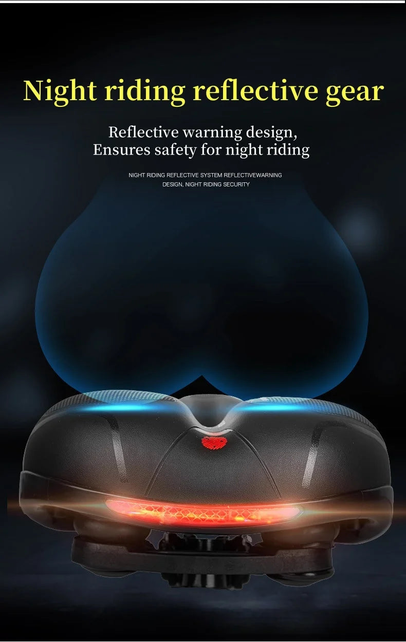 Men's Comfortable Breathable Bicycle Saddle MTB Road Bike Crash Absorbing Wide Seat Cushion Light and Comfortable Safety