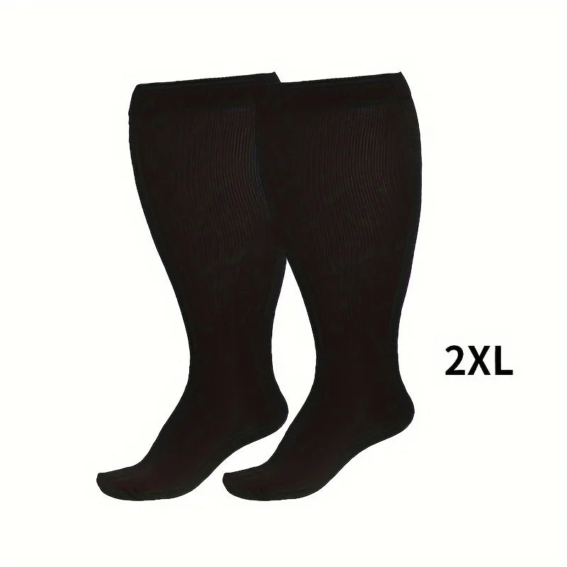 1 Pair of Extra Large Size Compression Socks for Men and Women with Wide Calf Knee Length Breathable Xl 2xl 3xl 4xl 5xl 6xl 7xl