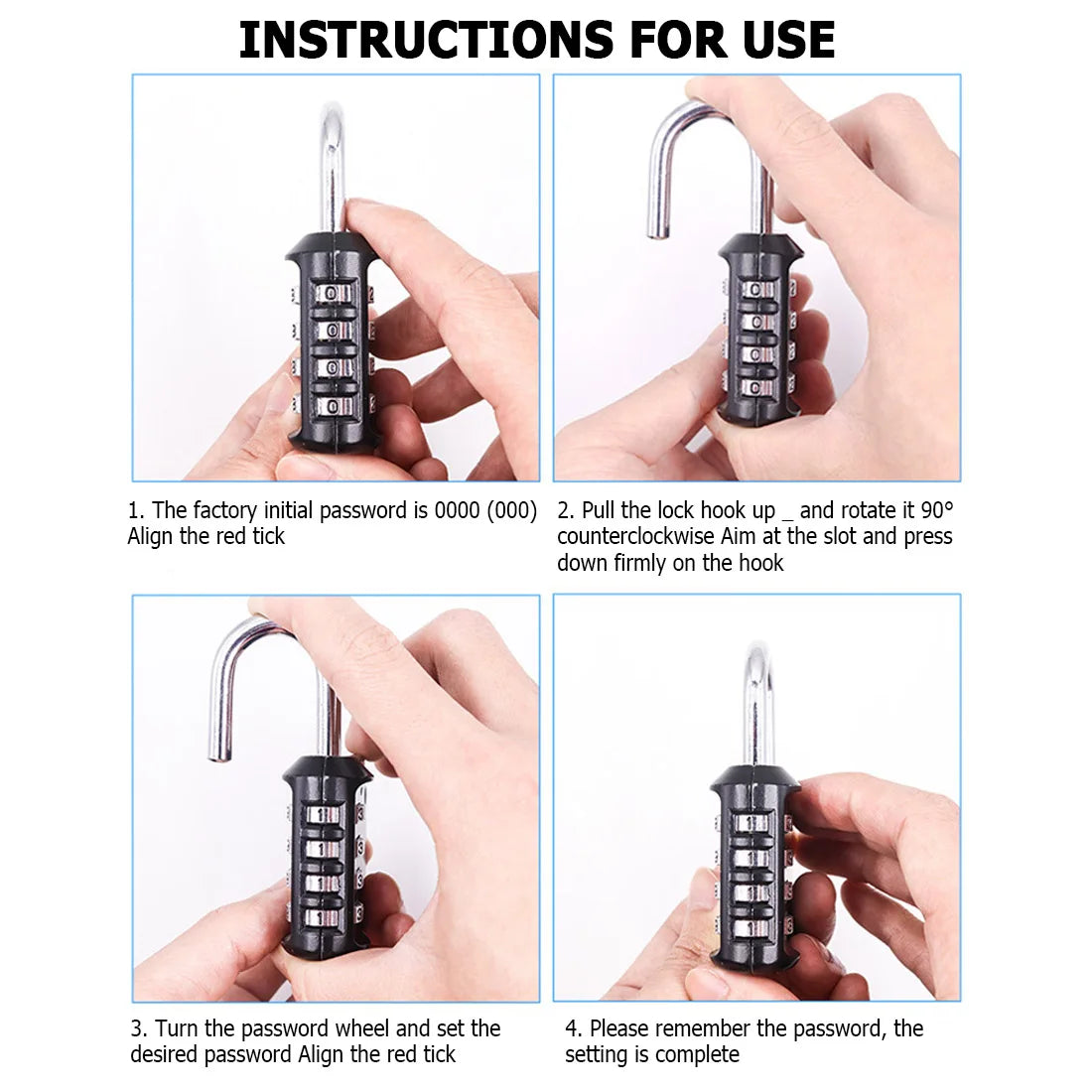 Clearance_1 Pack 4 Digit Combination Lock, Locker Lock, Padlock Outdoor Indoor, Waterproof Design, for School, Gym Or Sports Loc
