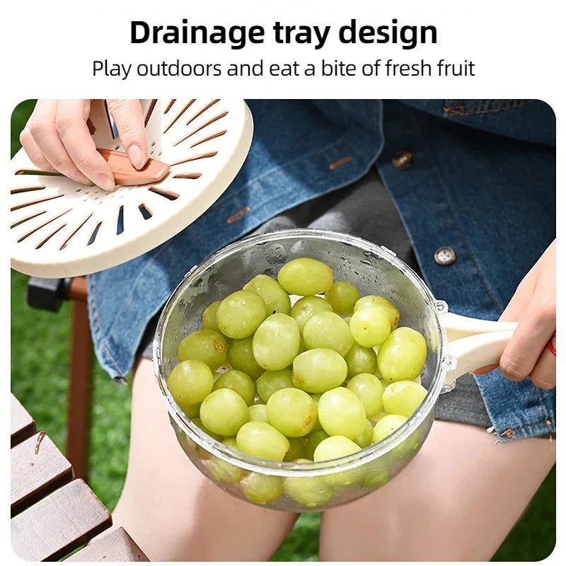Fruit Drain Basket Foldable Handle Vegetable Washing Bowl Plastic Cleaning Colander Refrigerator Crisper Food Storage Container