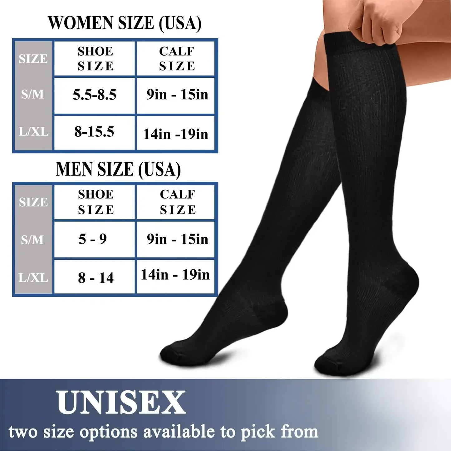 5 Pair Compression Socks Men Running Sport Socks Knee High 20-30mmHg Medical Edema Varicose Veins Women Compression Stocking