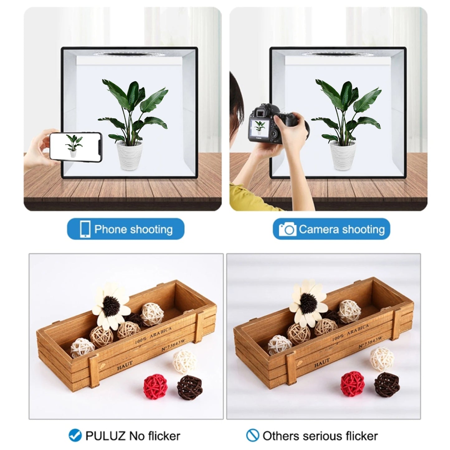 245mm Desktop Photo Studio Light Box Photography Adjustable Brightness Shooting Tent Kit With 96LED Lights 12 Colors Backdrops