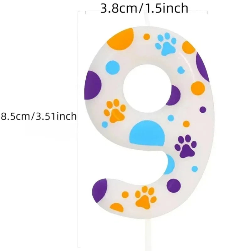 Birthday Candles Blue Dog Paw Themed Print Birthday Party Supplies Paw Cake Topper Decorations Birthday