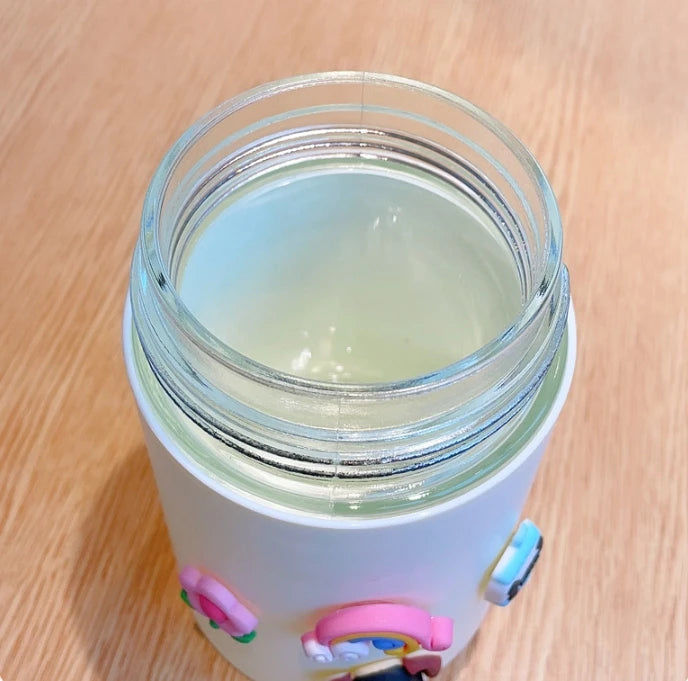 Minnie Thermal Water Cup Summer Strap Sport Drinking Cups A-Z Letter Kid Picnic Container Glasses Fresh Portable Travel Supplies