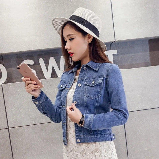 Trendy Denim Jacket For Women Cropped Slim Fit Spring Spring Colorful Student Top Popular On The Internet Versatile Clothing