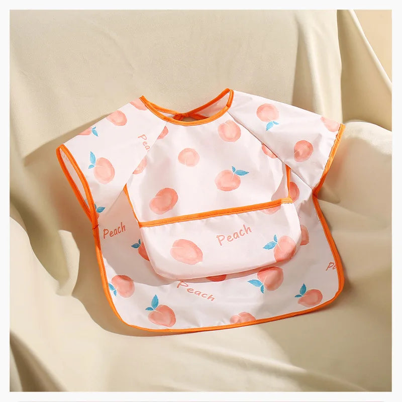 Short Sleeve Waterproof Baby Bibs Apron For Baby Kids Soft Feeding Bib Summer Baby Stuff Feeding Girls Boys Bibs Burp Cloths New