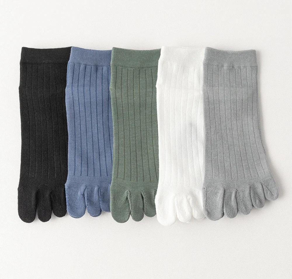 5 Pairs Summer Five Finger Socks for Men Thin Cotton Toe Socks with Separate Fingers Low Cut Ankle Sports Socks high quality