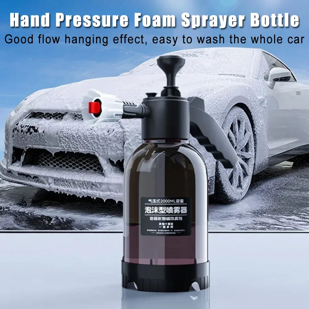 Car washing spray pot foam spray pot 2L spray type with pressure relief valve for household car spray hand pressure spray pot