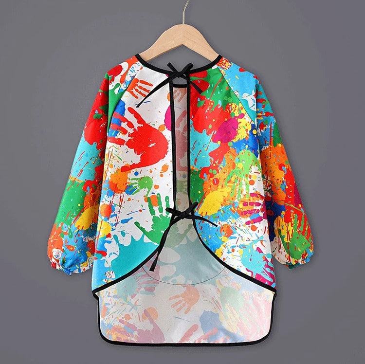 Paint Apron for Children Art Apron - Waterproof Long Sleeved Cover Children's Apron, Childrens Drawing Kindergarten WQ005