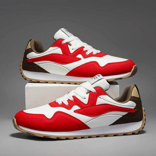 Men's Vulcanized Shoes Spring Autumn Comfortable Non Slip White Casual Sneakers Men Outdoor Retro Lace Up Platform Walking Shoes